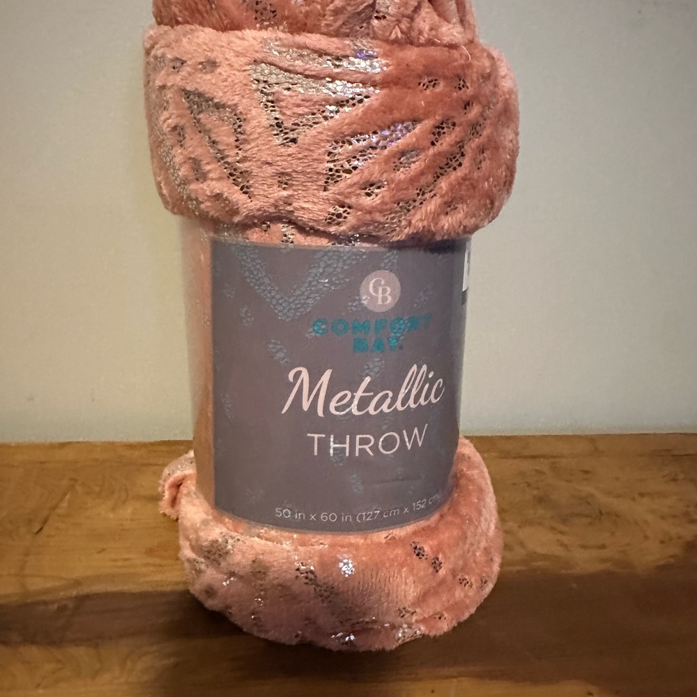 Metallic Pink Throw Blanket